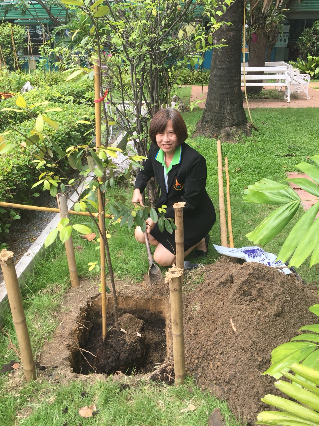 โรงเรียนมัธยมวัดนายโรงร่วมปลูกต้นประจำรัชกาลที่ 10